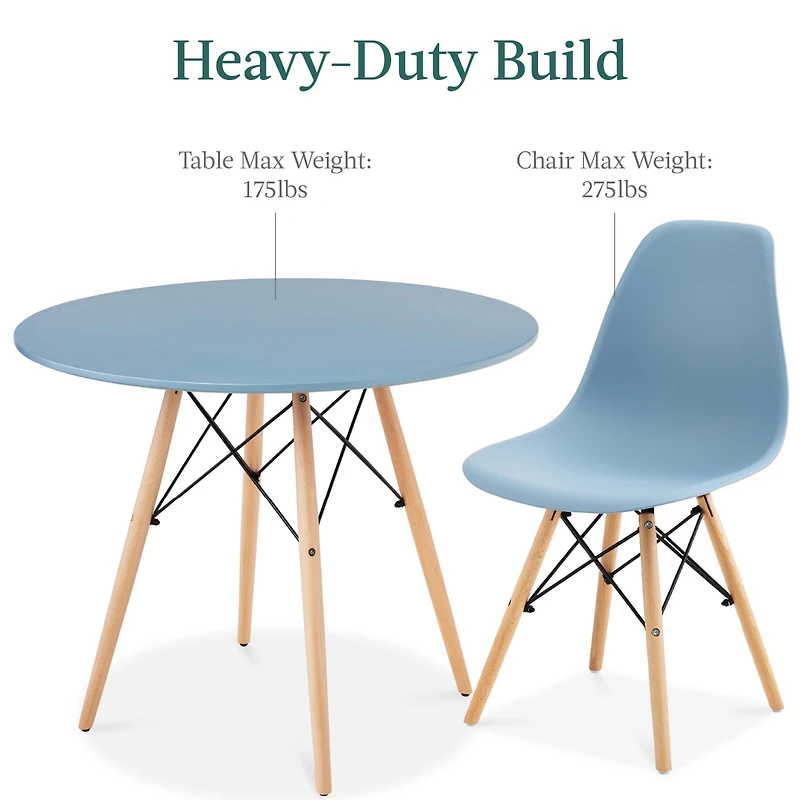 Best Choice Products 5-Piece Compact Mid-Century Modern Dining Set w/ 4 Chairs