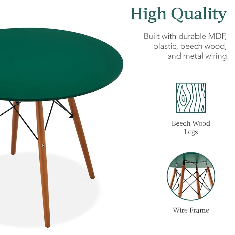 Best Choice Products 5-Piece Compact Mid-Century Modern Dining Set w/ 4 Chairs, Wooden Legs