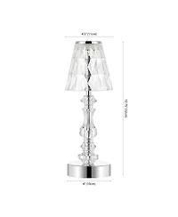 Jonathan Y Lillian Bohemian Classic Acrylic Rechargeable Integrated Led Table Lamp