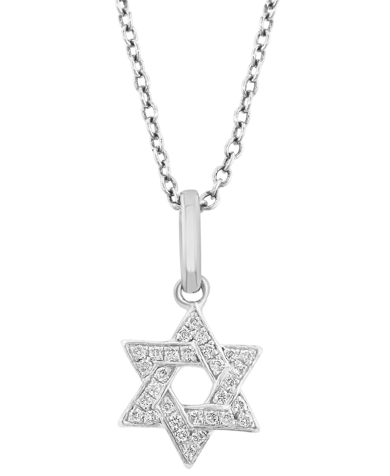 Effy Diamond Star of David 18" Pendant Necklace (1/10 ct. t.w.) in Sterling Silver