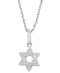 Effy Diamond Star of David 18" Pendant Necklace (1/10 ct. t.w.) in Sterling Silver