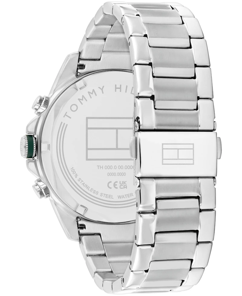 Tommy Hilfiger Men's Multifunction Silver-Tone Stainless Steel Bracelet Watch 46mm