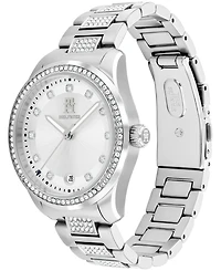 Tommy Hilfiger Women's Quartz Silver-Tone Stainless Steel with Crystals Bracelet Watch 36mm