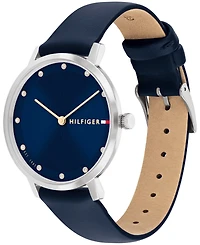 Tommy Hilfiger Women's Quartz Navy Leather Strap Watch 35mm