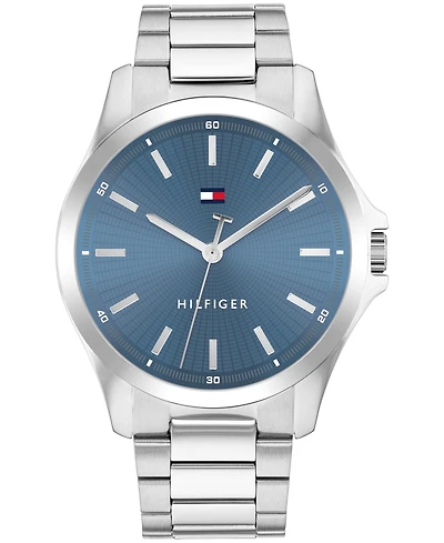 Tommy Hilfiger Men's Quartz Silver-Tone Stainless Steel Bracelet Watch 42mm