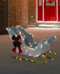 Northlight 30.25" Led Lighted Glittery White Sleigh Outdoor Christmas Decoration