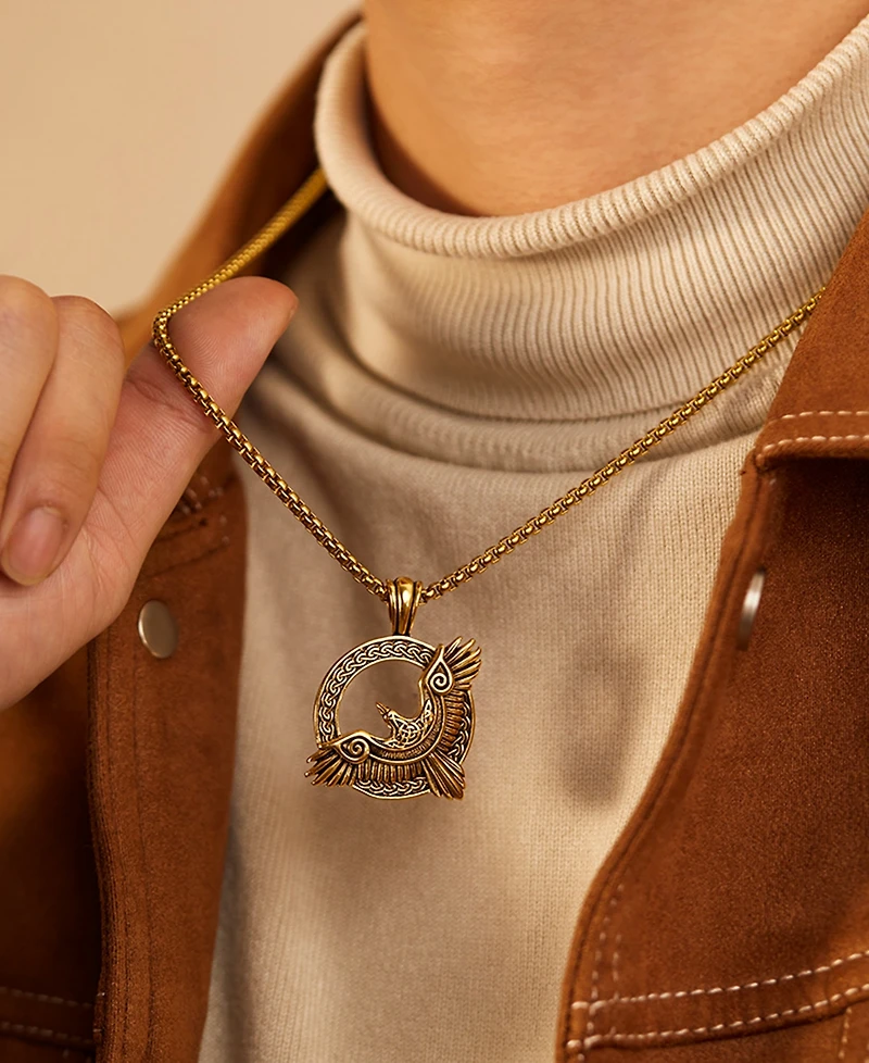 Rhona Sutton Gold Eagle Stainless Steel Pendant Necklace