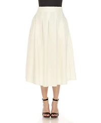White Mark Women's Tweed Midi Skirt