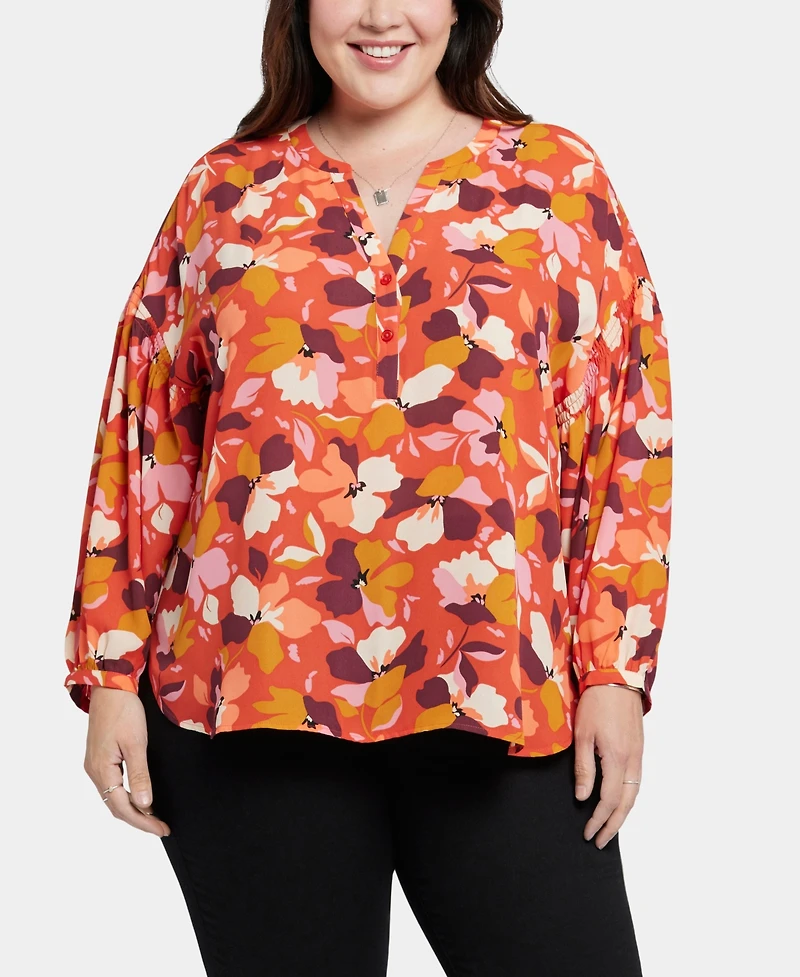 Nydj Plus Paulina Peasant Blouse