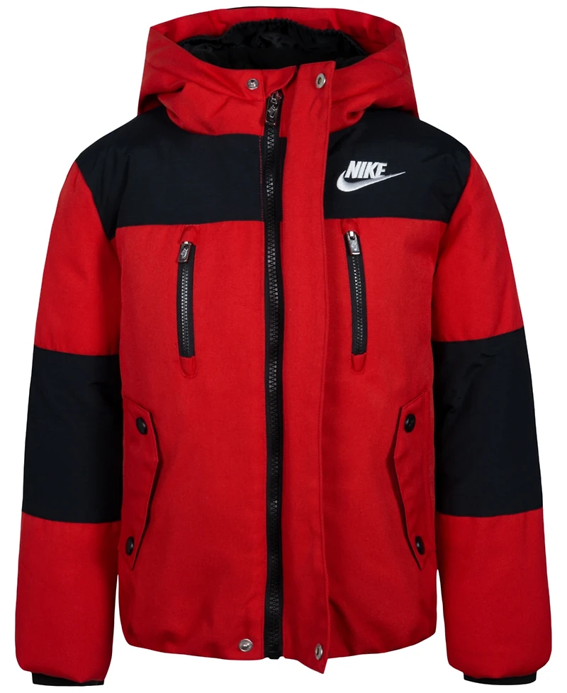 Nike Little Boys Outdoor Woven Hooded Colorblocked Jacket