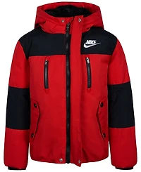 Nike Little Boys Outdoor Woven Hooded Colorblocked Jacket