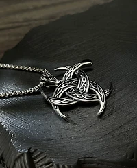 Rhona Sutton Silver Emblem Stainless Steel Pendant Necklace