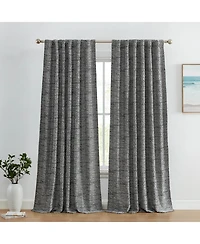 Hlc.me Easton Jacquard Slub Texture - Privacy Curtains with Back Tab Rod Pocket Lightweight Window Curtains Panels