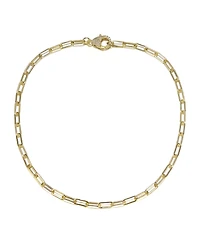 14K Gold Plated Cubic Zirconia Pave Clasp Paperclip Link Necklace