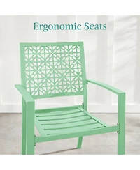 Best Choice Products 3-Piece Stackable Patio Bistro Set, Outdoor Chat Furniture w/ 2 Chairs, Table