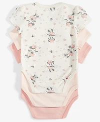 Disney Baby Girls Minnie Mouse Bodysuits, Pack of 3