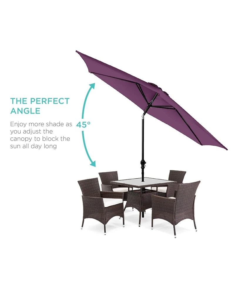 Best Choice Products 10ft Outdoor Steel Market Patio Umbrella w/ Crank, Tilt Push Button, 6 Ribs