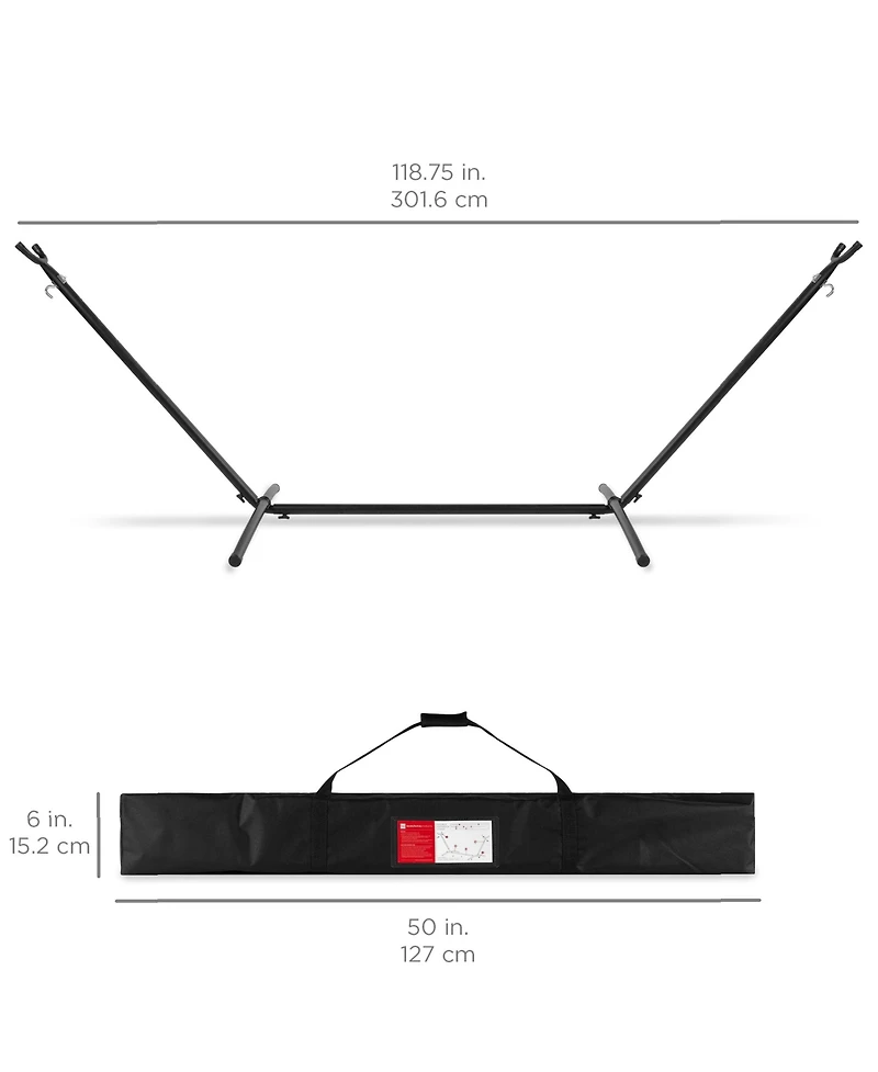 Best Choice Products 2-Person Brazilian-Style Cotton Double Hammock with Stand Set w/ Carrying Bag