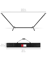 Best Choice Products 2-Person Brazilian-Style Cotton Double Hammock with Stand Set w/ Carrying Bag