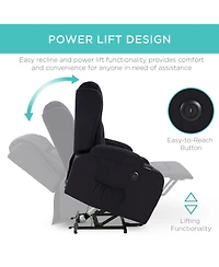 Best Choice Products Electric Power Lift Linen Recliner Massage Chair Furniture w/ Usb Port, Heat, Cupholders