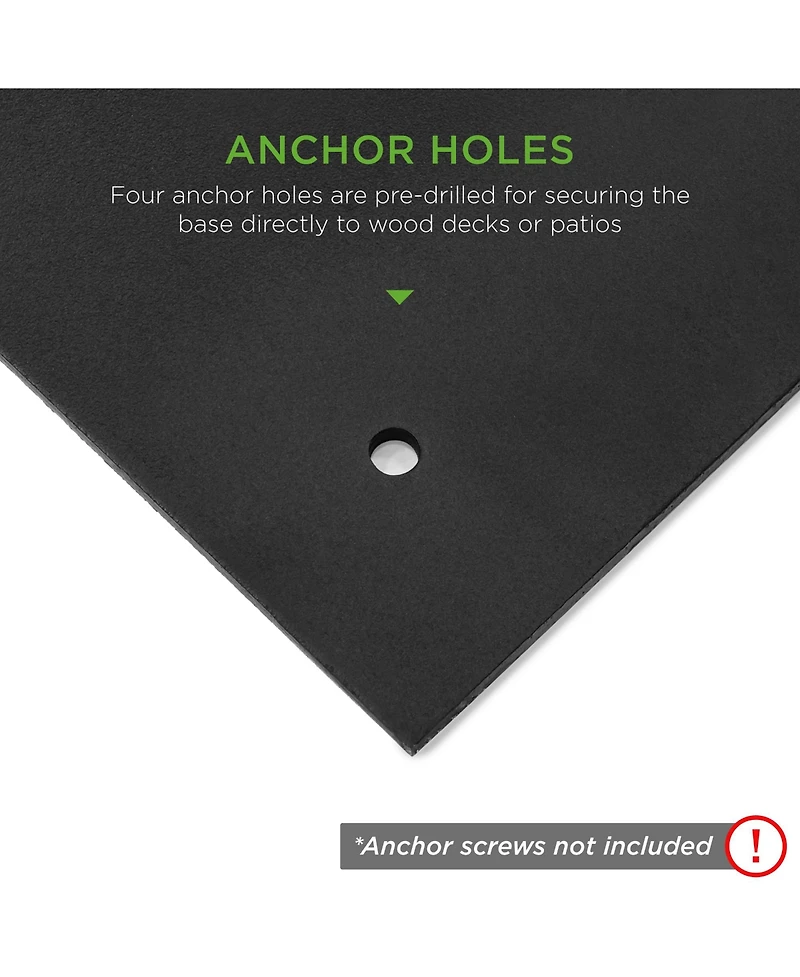 Best Choice Products 38.5lb Steel Umbrella Base, Square Patio Stand w/ Tightening Knob and Anchor Holes - Black