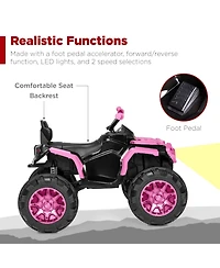 Best Choice Products 12V Kids Ride-On Atv Quad w/ Bluetooth, 3.7mph Max, Treaded Tires, Led Lights, Radio