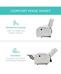 Best Choice Products Electric Power Lift Linen Recliner Massage Chair Furniture w/ Usb Port, Heat, Cupholders