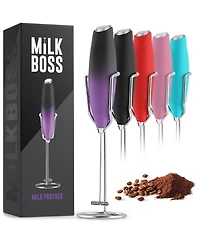 Milk Boss Powerful Milk Frother Handheld With Upgraded Holster Stand