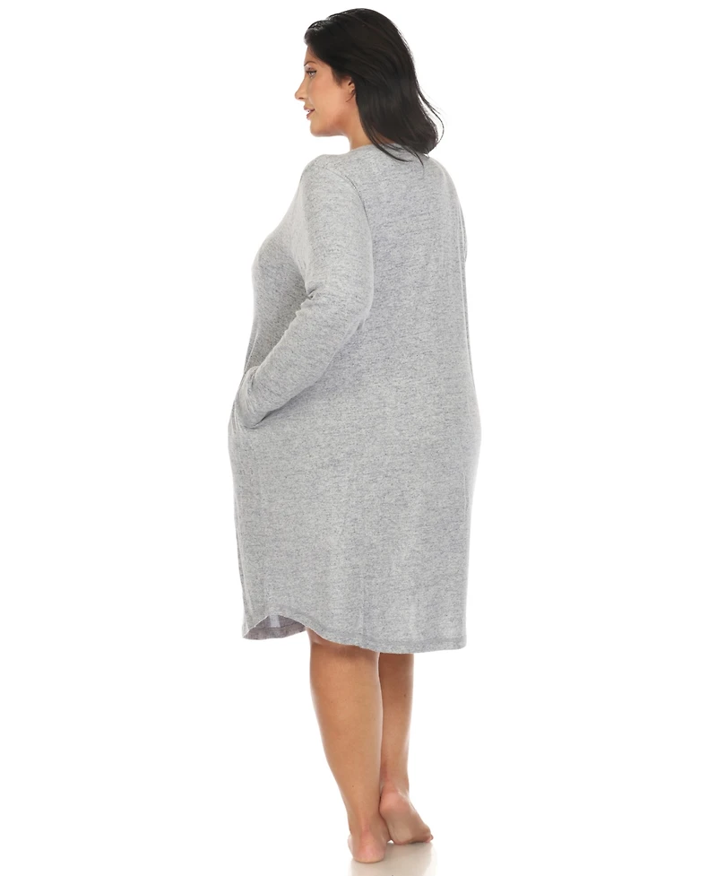 White Mark Plus Long Sleeve Sleepshirt