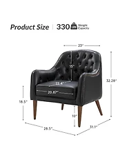 Casio 28.5" Wide Genuine Leather Barrel chair