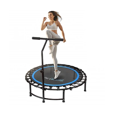 SereneLife Training & Fitness Gym Trampoline with Adjustable Handrail