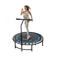 SereneLife Training & Fitness Gym Trampoline with Adjustable Handrail
