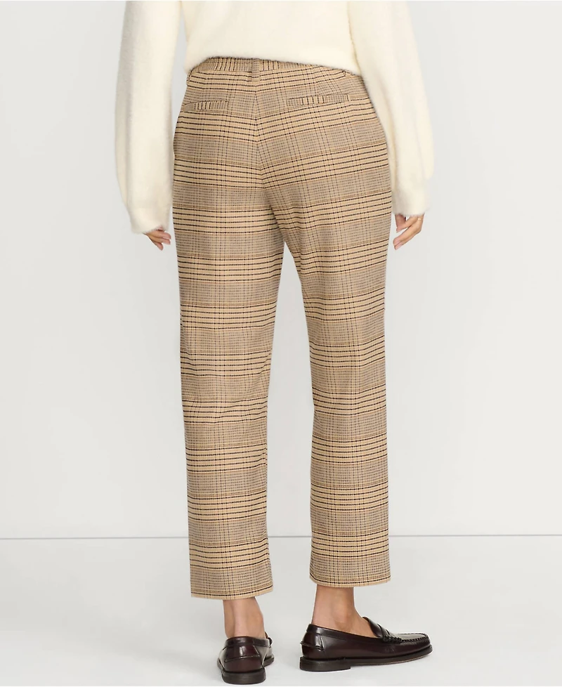 Lands' End Women's High Rise Brushed Flannel Tapered Ankle Pants