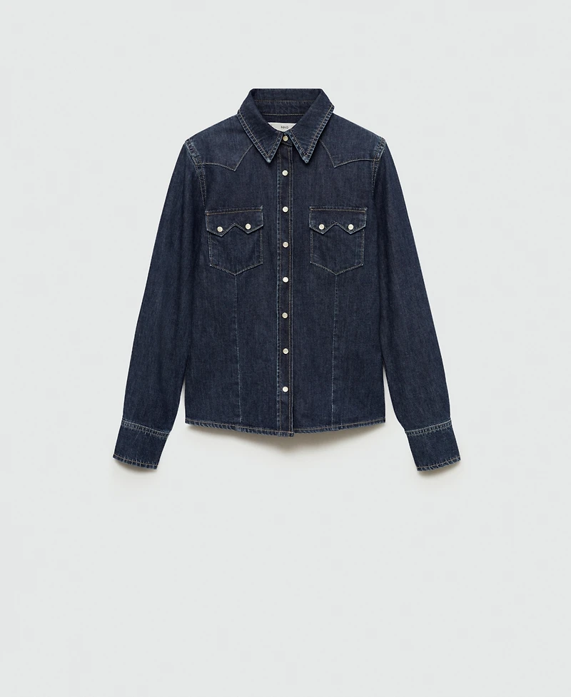 Mango Women's Chest-Pocket Denim Shirt