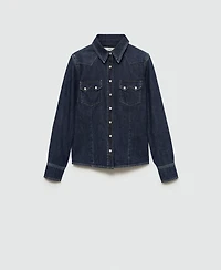 Mango Women's Chest-Pocket Denim Shirt