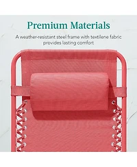 Best Choice Products Monochromatic Zero Gravity Chair, Folding Patio Recliner w/Side Tray, Headrest