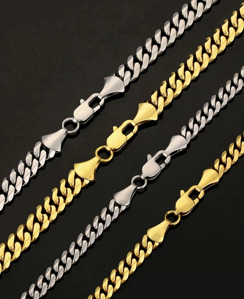 Rhona Sutton Silver Miami Cuban 5MM Stainless Steel Chain Necklace