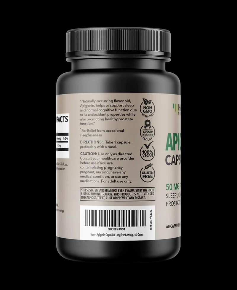 Apigenin 50mg Supplement for Sleep Aid, Cognition & Relaxation without Melatonin | Andrew Huberman Sleep Cocktail Stack | Bonus Support for Natural Pr