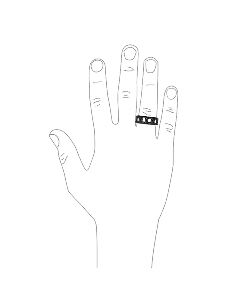 Bling Jewelry Black Wide Open Rope Cuban Cable Curb Chain Link Ring Band Gothic Solid Stainless Steel