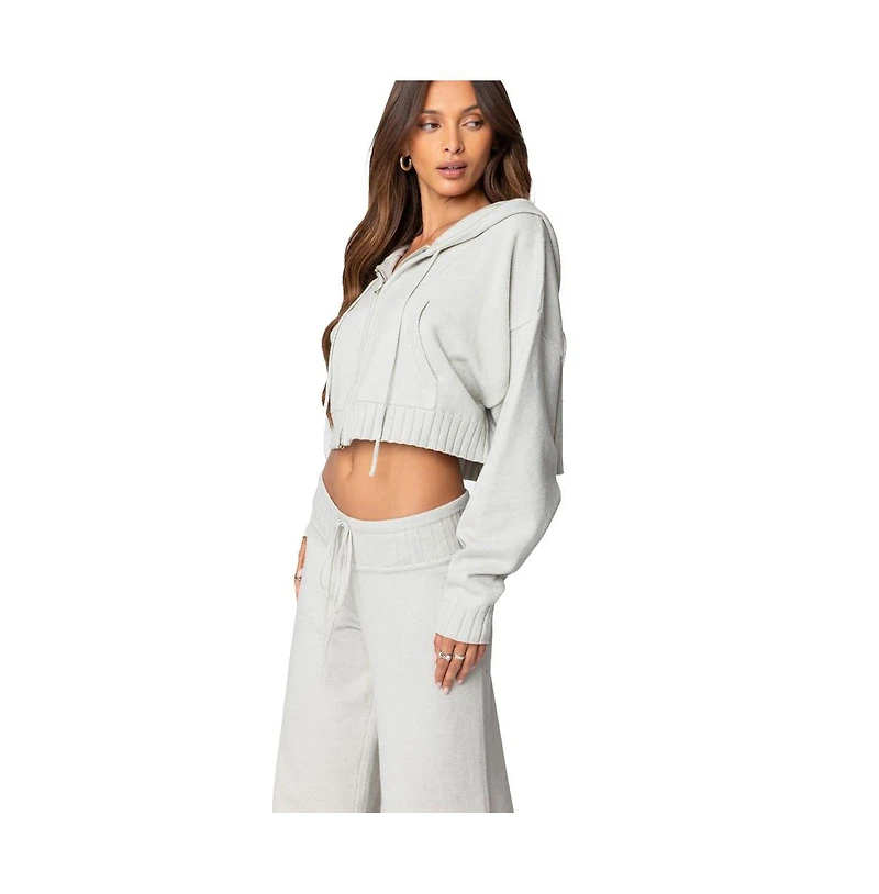 Edikted Women's Russell Knit Hooded Cardigan