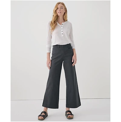 Pact Women's Organic Cotton Stretch Twill Denim Wide Leg Pant