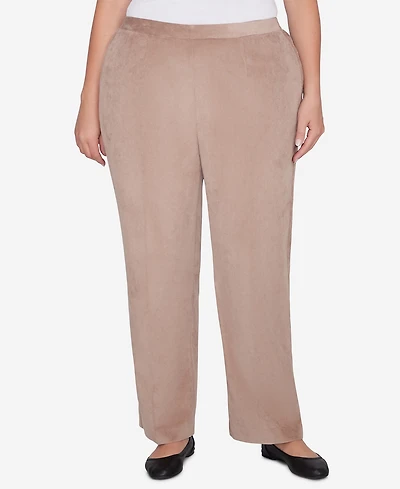 Alfred Dunner Plus Size Telluride Corduroy Elastic Waist Average Length Pleated Pants