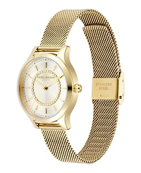 Olivia Burton Women's Wonder Lust Gold-Tone Stainless Steel Mesh Bracelet Watch 30mm