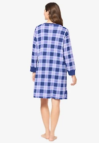 Dreams & Co. Women's Plus Thermal Henley Sleepshirt