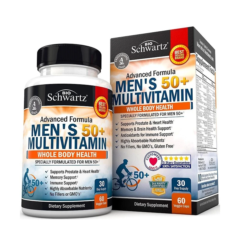 Men's 50+ Multivitamin Capsules, Bioschwartz, 60ct