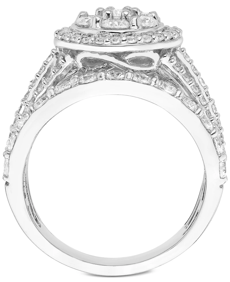 Diamond Multirow Cluster Ring (3 ct. t.w.) in 14k White Gold