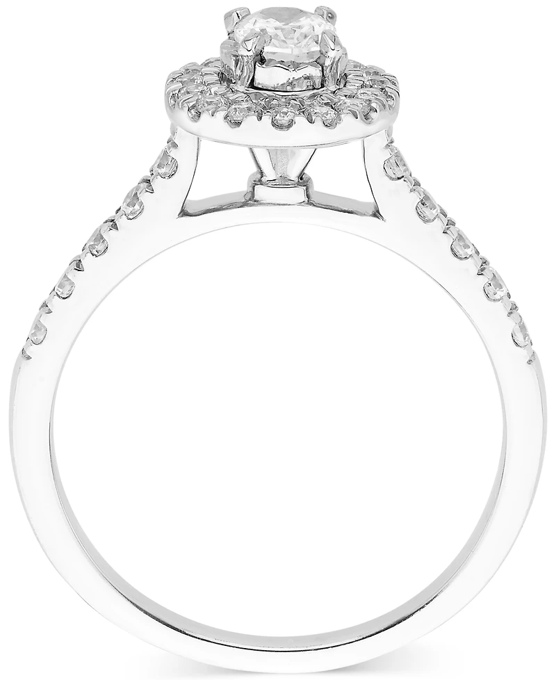 Diamond Oval Halo Engagement Ring (5/8 ct. t.w.) in 14k White Gold