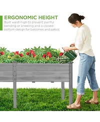 Best Choice Products 72x23x30in Raised Garden Bed, Elevated Wood Planter Box for Patio w/ Divider Panel