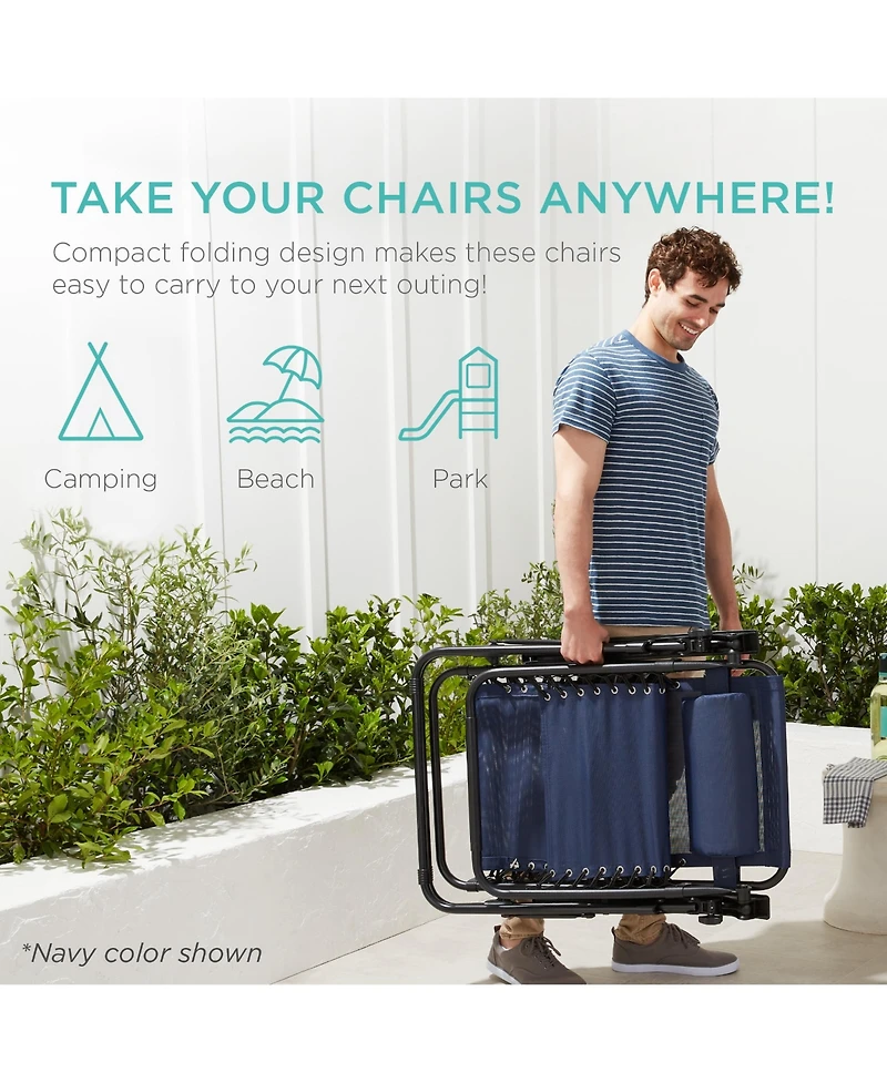 Best Choice Products Set of 2 Zero Gravity Lounge Chair Recliners for Patio