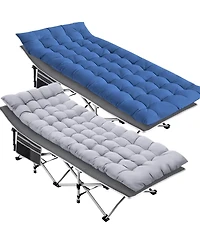 Skonyon 2-Piece Folding Bed & Camping Cots with Removable Cotton Mattress Indoor/Outdoor